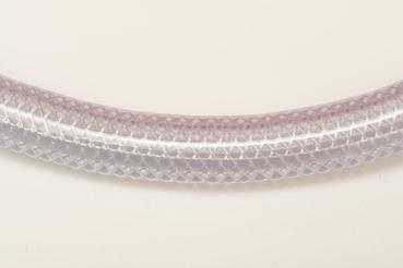 Detailansicht des transparenten, verstärkten Schlauchs des MESTO FERROX H2O 10 Wasserbehälters 3585W.