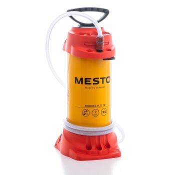 MESTO FERROX H2O 10 Wasserbehälter 3585W mit 10 Litern Fassungsvermögen und Anschluss-Schlauch, gelb-rot
