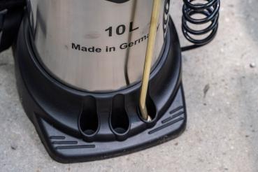 MESTO INOX 10 3615G – robuster Gerätefuß mit Halterung für Messinglanze und Spiralschlauch