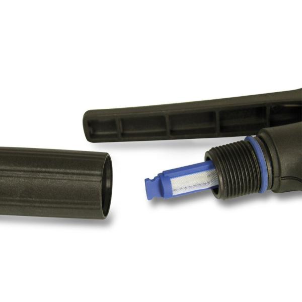 Detailansicht des Filtereinsatzes im Abstellventil des MESTO CLEANER E10 Drucksprühgeräts – schützt vor Verstopfungen und sorgt für sauberes Sprühen.