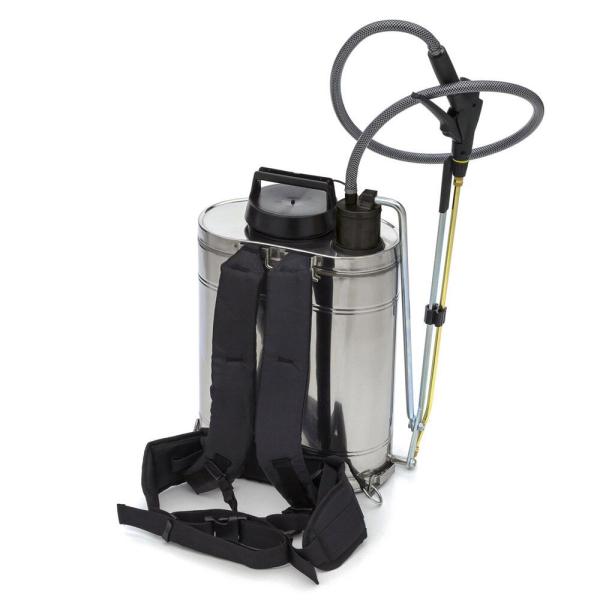 Rückansicht der MESTO STABILUS Rückenspritze 3541G mit gepolstertem, verstellbarem Tragesystem für hohen Tragekomfort