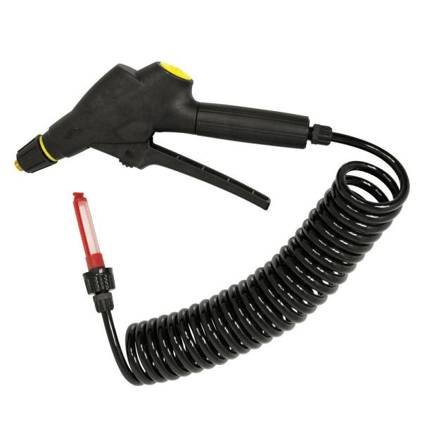 MESTO Spritzleitung 6302MN mit Manometer im Abstellventil und Spiralschlauch, FPM-Dichtungen